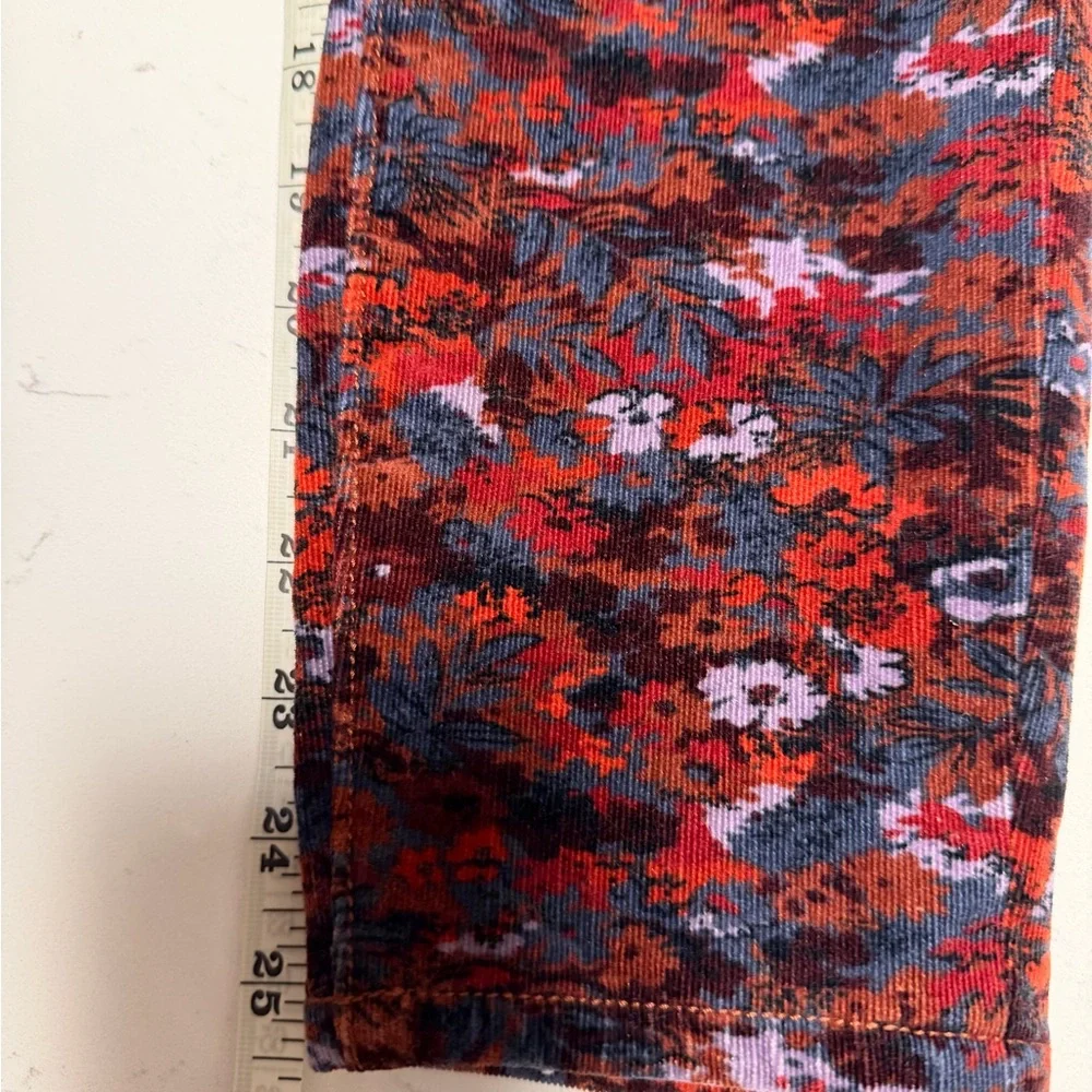 Pilcro & the Letterpress Size 29 High Rise Skinny Pants Floral Corduroy Stretchy - Picture 10 of 12